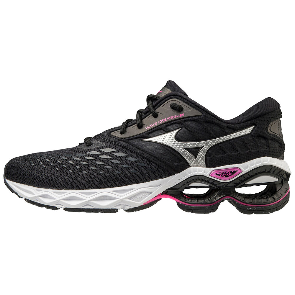 Tenis Para Correr Mizuno Wave Creation 21 Para Mujer Negros/Rosas 1572064-BO